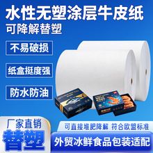 外贸替塑水性涂层无塑纸冷冻榴莲龙虾海鲜卷筒牛皮纸礼品盒彩盒纸