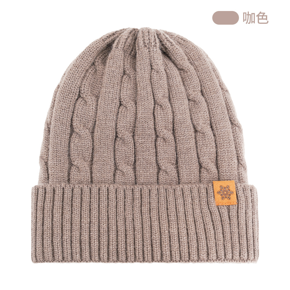 Gorro de punto personalizado para hombre en invierno, forrado de lana y engrosado para proteger del frío, gorro de lana para ciclismo, conjunto de tres piezas de gorro, bufanda y guantes.