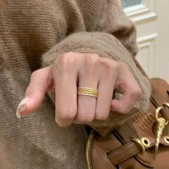 【穂穂平安】中古の金色の麦穂の指輪
