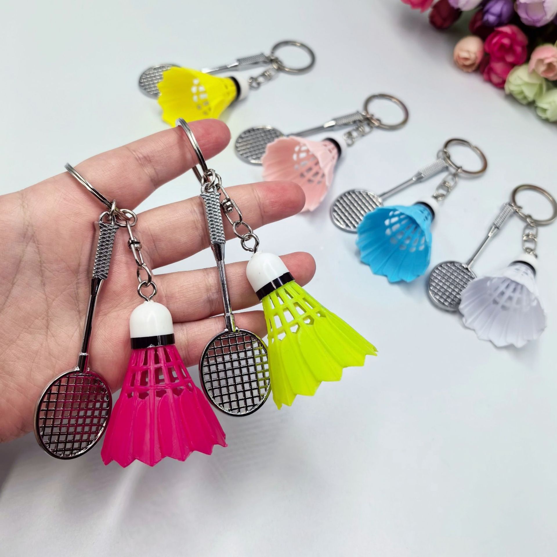 Mini simulación de raqueta de bádminton grande juego de colgante de llaver deportivo colgante fan pequeño regalo transfronterizo