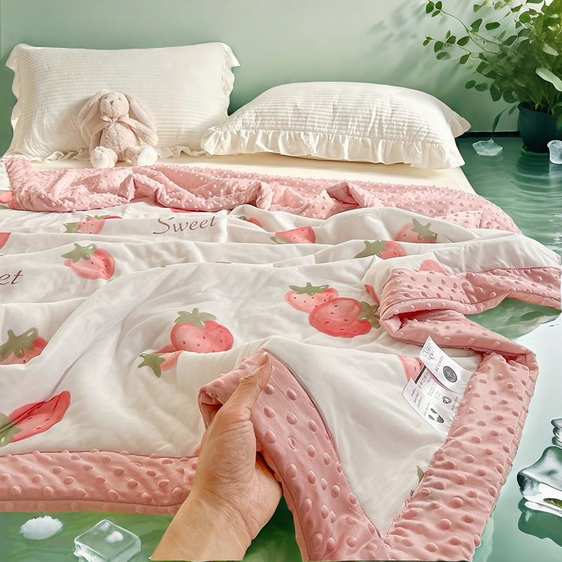 Summer cool iced beans summer cool quilt thin breathable ice silk dormitory summer cool air conditioning thin quilt double summer quilt