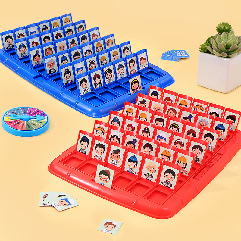 Adivina quién soy juego de mesa de ajedrez personaje encubierto doble juego de niños en línea Tarjeta Roja pensamiento educativo juguetes de entrenamiento