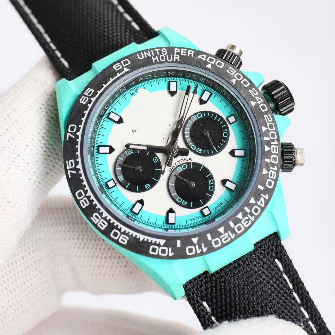 Cross-Border Carbon Fiber Daytona Series Multi-Function Chronograph Men's Watch Fully Automatic Mechanical Watch Luminous Waterproof Wristwatch