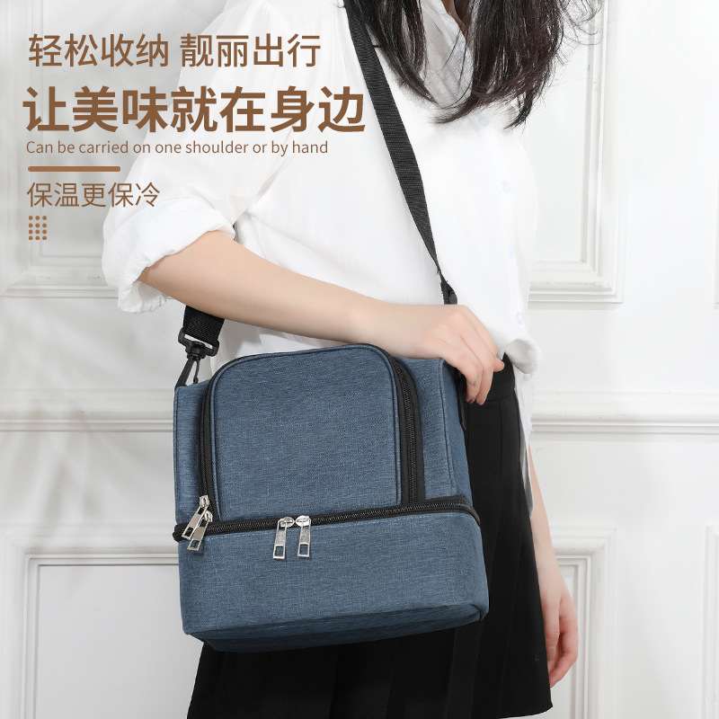 Bolsa de lonchera portátil de gran capacidad Bolsa bento de aislamiento térmico grueso de papel de aluminio con bolsa de arroz Bolsa de picnic al aire libre Bolsa de comida para acampar