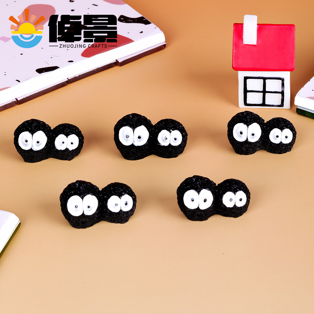 마이크로 풍경 장식품 형광 이끼 창조적 인 장식품 수지 공예 결합 작은 검은 빛나는 작은 장식품