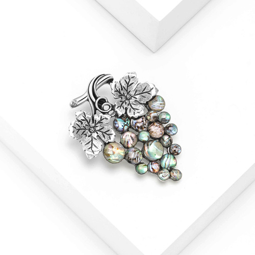 New Fashion and Creative Alloy Abalone Shell Grape Brooch Accessories Manufacturer Wholesale