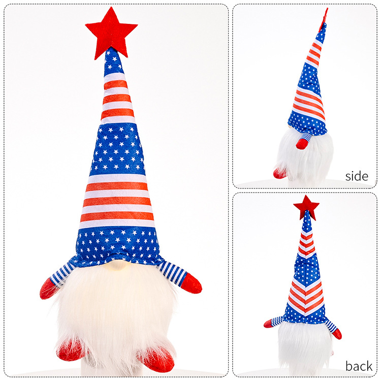 2021 Spot Us Independence Day National Day Shining Face Less Doll Festival Ornamente Kinder Geschenke Rudolph display picture 3