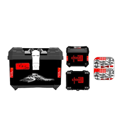 70L Extra Large Capacity Motorcycle Motorcycle trunk - 70l-black-alloy-lock-sticker-chinese-heart