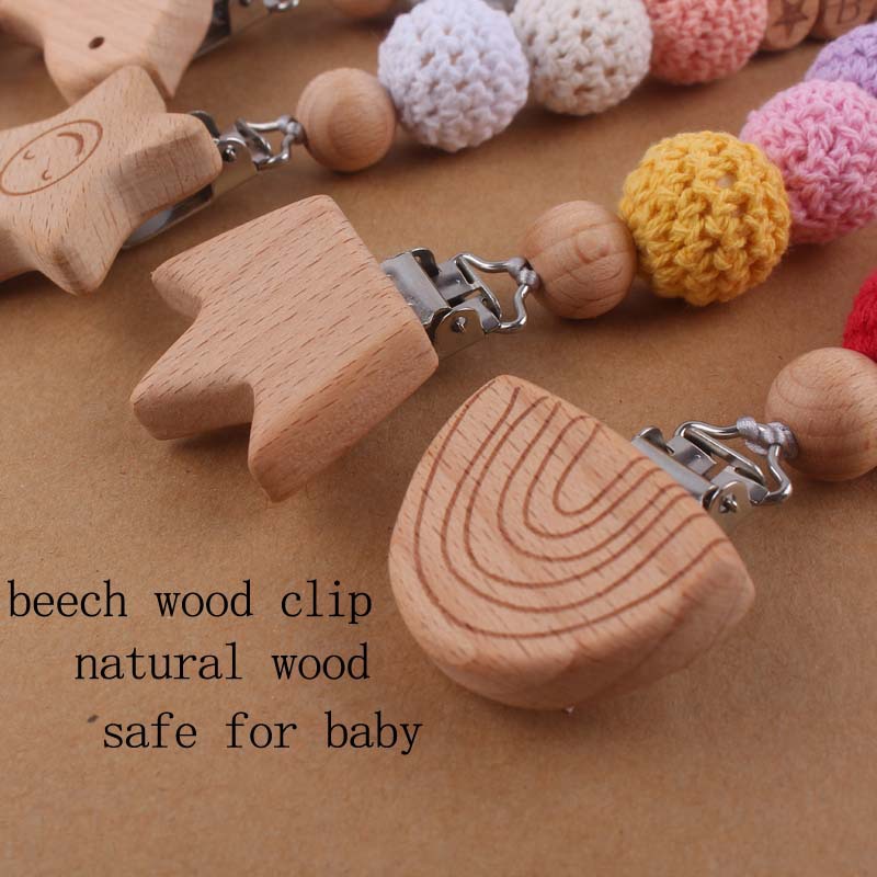 Nuevo bebé suministros de dibujos animados chupete clip calmante bebé DIY bola de lana grande color mordedura chupete cadena