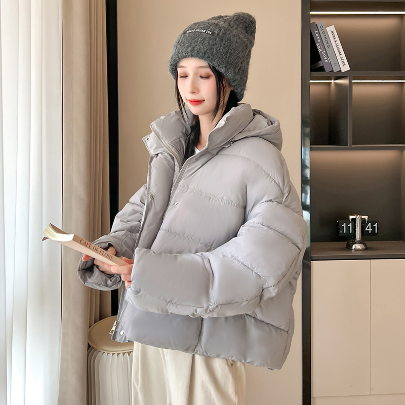 2025 nubes de invierno coreana nueva pequeña tortuga delgada ropa de backpack de algodón con chaqueta de algodón mujer