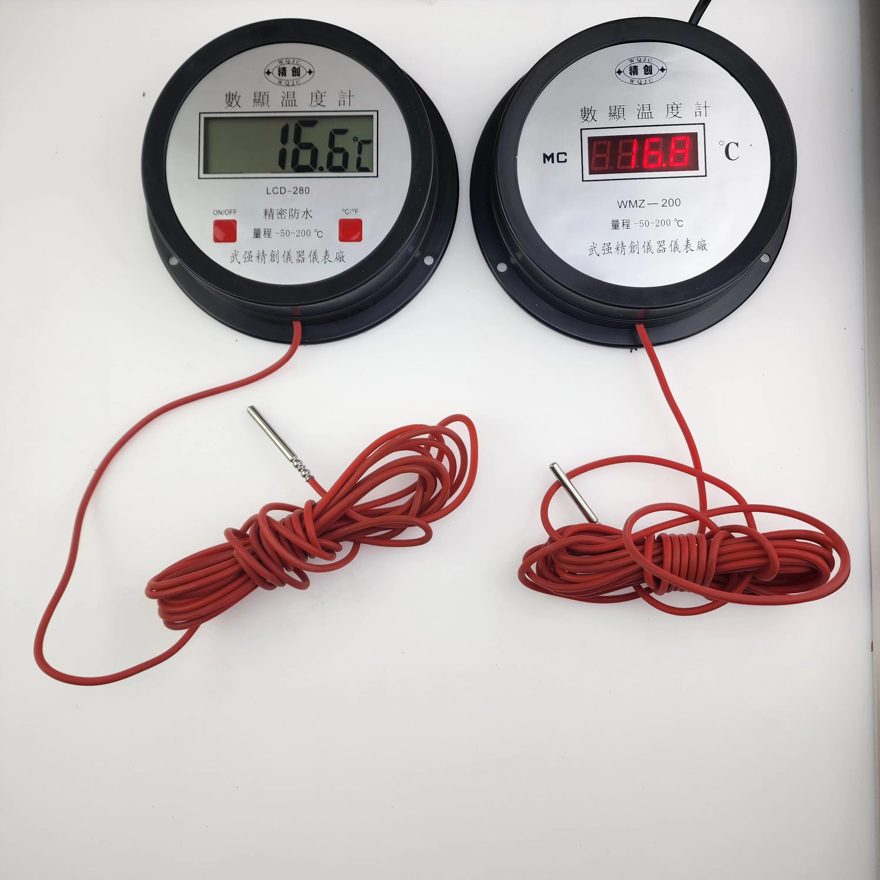 新升级数显温度计耐高温低温耐拉伸铁氟龙线耐腐蚀弹性防水测温仪