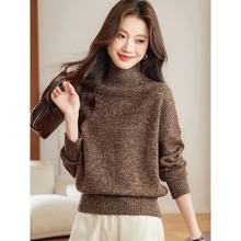 粗线毛衣女秋冬宽松保暖漂亮蝙蝠袖上衣遮肚子显瘦洋气高领打底衫