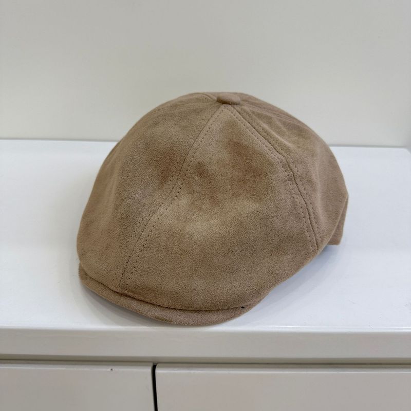 美式复古纯色前进帽女秋冬保暖百搭文艺画家帽可调节鸭舌贝雷帽子|undefined