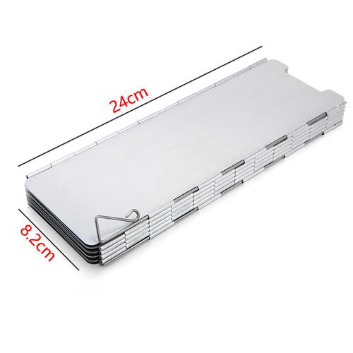10 pieces outdoor windshield camping barbecue windshield portable stove foldable heat gathering windshield