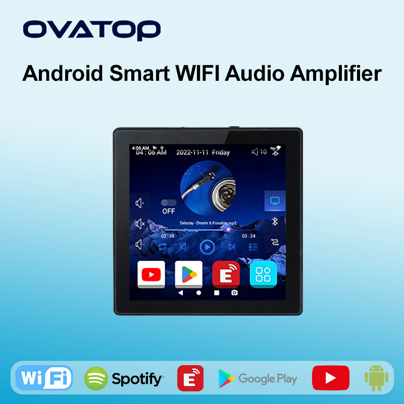 4寸语音智能音乐主机嵌入式安卓系统WIFI蓝牙背景音乐播放控制器