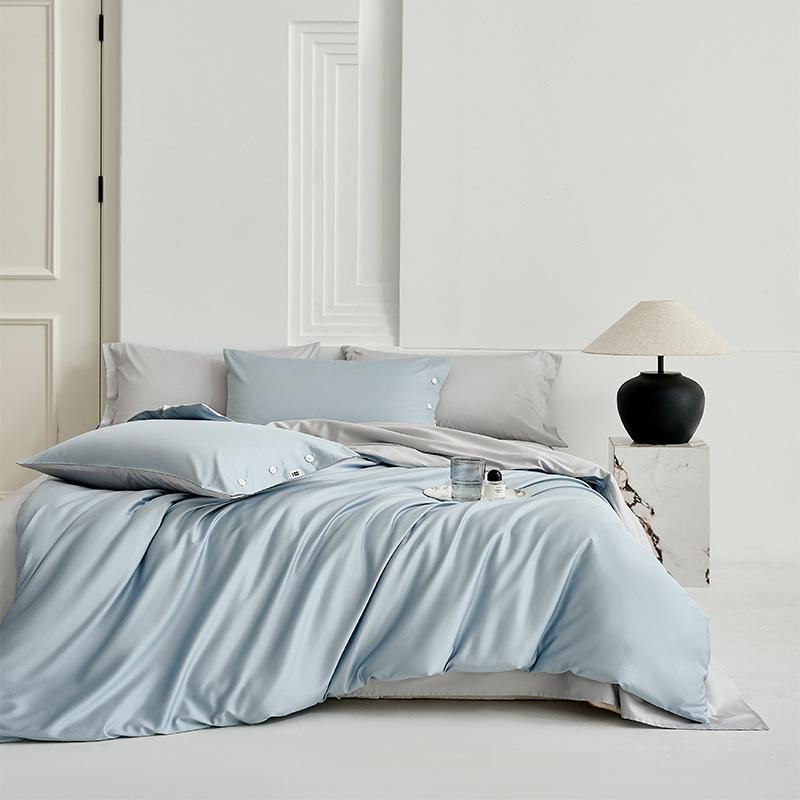 Factory Direct Sales 100% Cotton Solid Color Four-Piece Bedding Set Simple Color Bedding Four-Piece Set Suitable for All Seasons Wholesale Factory Direct Sales 100% Cotton Solid Color Four-Piece Bedding Set Simple Color Bedding Four-Piece Set Suitable for All Seasons Wholesale