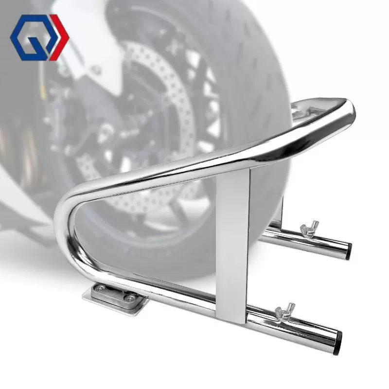 庆迪用于拖车或车库的便携式摩托车支架车轮挡板，重型摩托车车轮