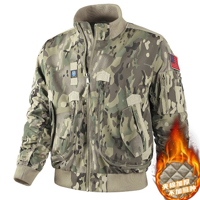 Camuflaje de algodón de invierno chaqueta táctica al aire libre suelta chaqueta militar a prueba de frío chaqueta de béisbol