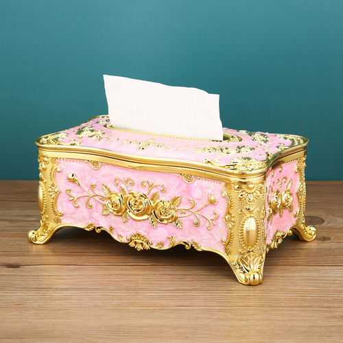 European-style tissue box for home, creative and personalized living room coffee table tissue holder, restaurant light luxury retro acrylic tissue holder