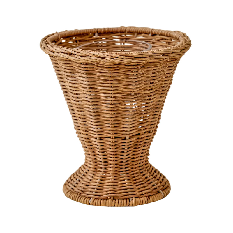 Fabricantes al por mayor de vasos artesanales de caña natural de caña trenzado decoración de vasos de escritorio decoración creativa de la sala de estar