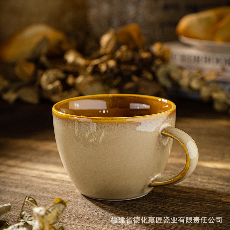 El esmalte LZ cambia a color miel, plato de filete de ternera marrón de Bangkok, plato de sopa, plato de pescado, plato de arroz, plato de sopa, taza de café, plato