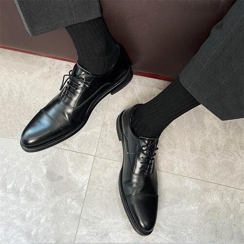 Men's suits, deodorant formal socks, mid-calf socks, black trendy summer leather shoes, black socks, thin business trousers