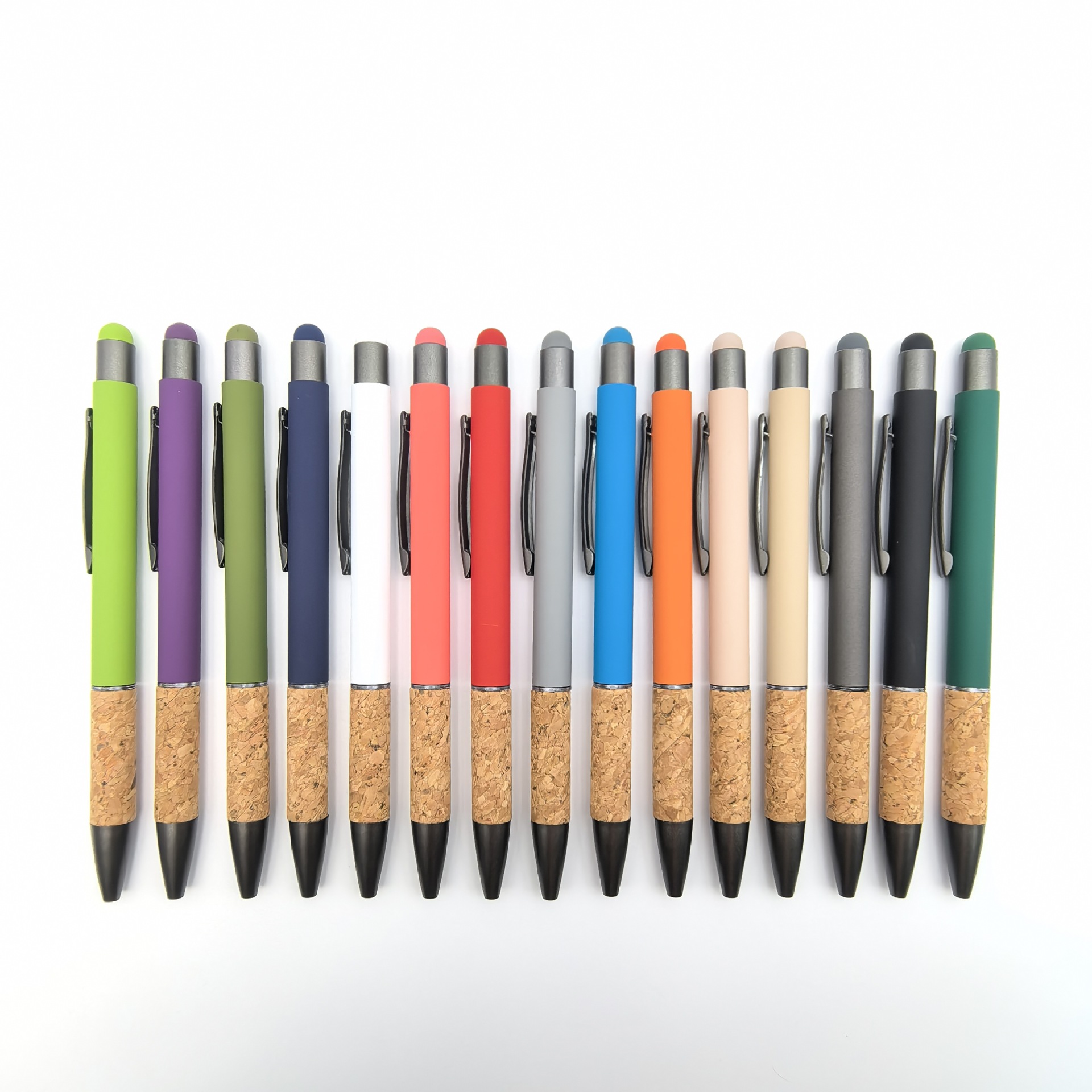 Bolígrafo de metal de color transfronterizo logotipo personalizado bolígrafo de publicidad de metal de corcho empuñado bolígrafo de regalo