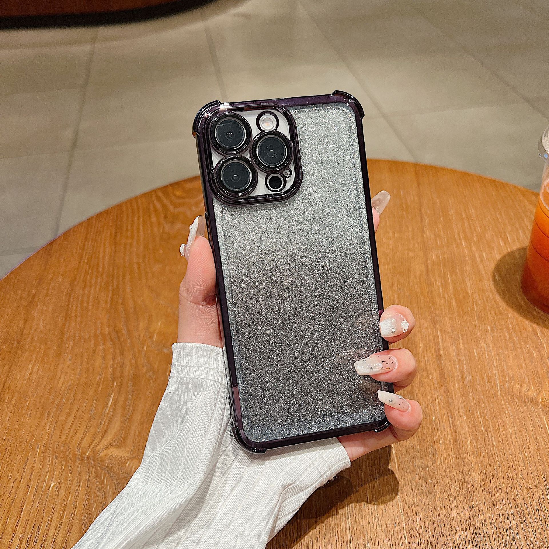 Glitter Protective Phone Case For Iphone With Transparent Lens Film_voghion.com