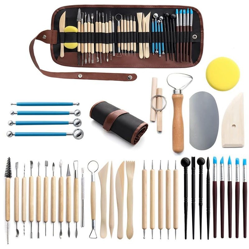 점토 도구 세트 40개/연필 가방 스타일