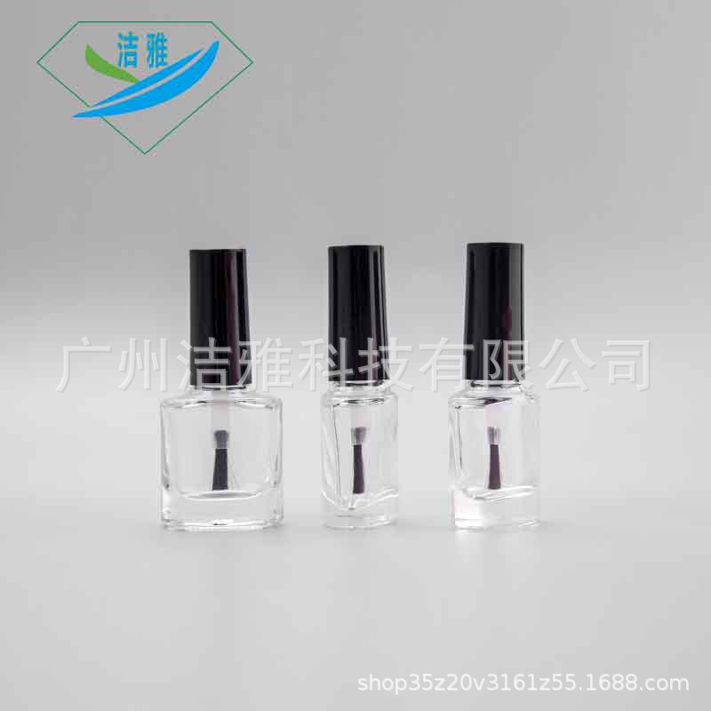 15ml椭圆型甲油瓶 美容美甲油 指甲油玻璃瓶15ml带毛刷椭圆透明瓶