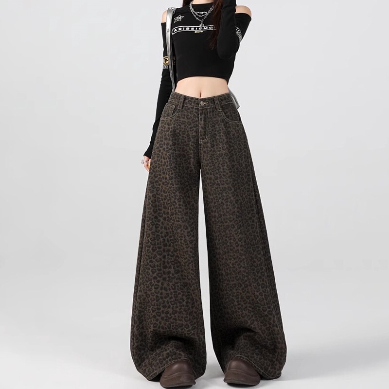 Trendy Street-Style Wide-Leg Jeans for Women, New Spring and Autumn Design, Loose Fit, Ins-Style Floor-Length Jeans Trendy Street-Style Wide-Leg Jeans for Women, New Spring and Autumn Design, Loose Fit, Ins-Style Floor-Length Jeans