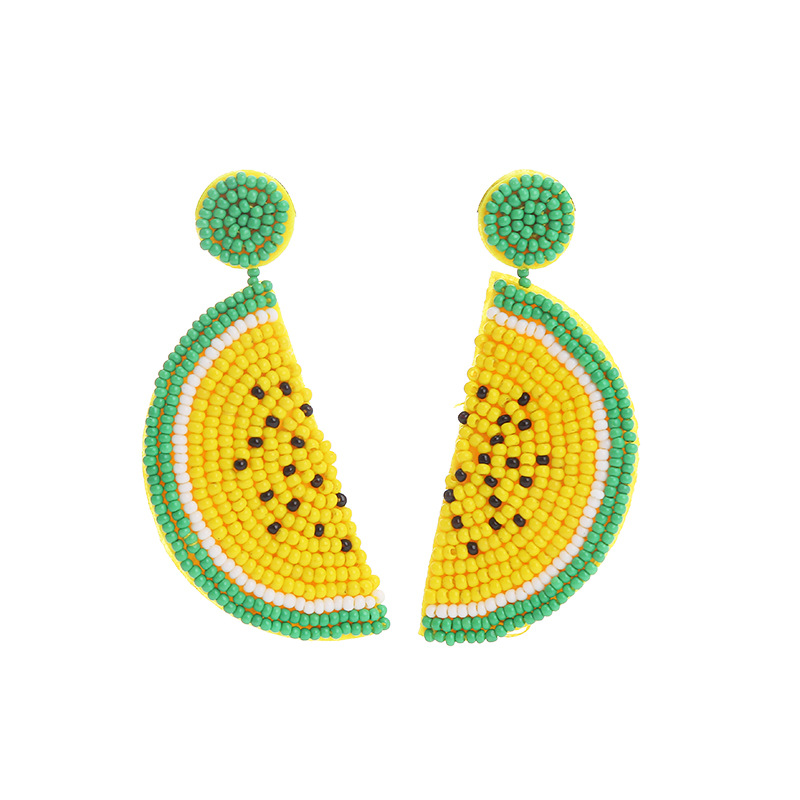1 Pair Fashion Leaf Seed Bead Handmade Women's Drop Earrings display picture 9