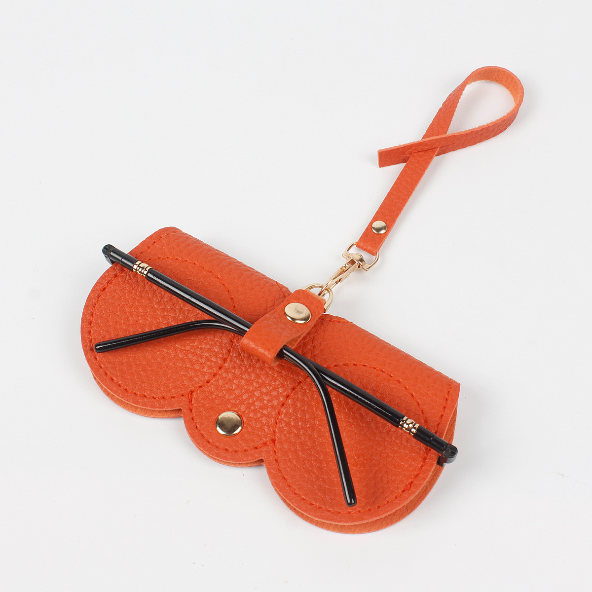 Best-seller On Douyin Pu Sunglasses Bag Good-looking Litchi Pattern Wrist Glasses Case Hanging Sunglasses Storage Wholesale display picture 3