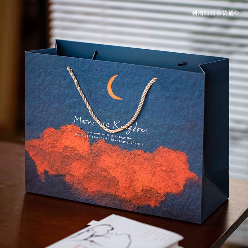 朝雨 小王子礼品袋感文艺手绘油画手提袋儿童生日礼物包装袋