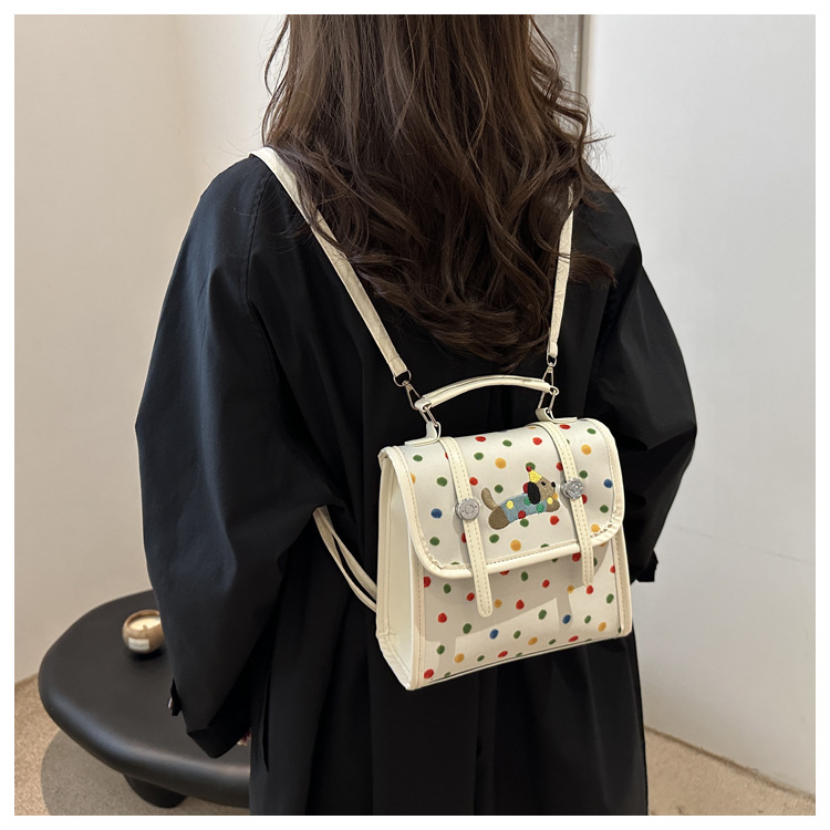 Cute cartoon Dachshund backpack for women 2024 new multi-functional bag, fashionable commuting single-shoulder crossbody small square bag undefined
