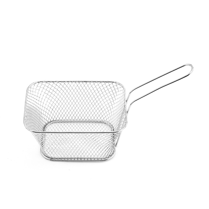 Cestas de fritas de hierro forjado transfronterizas canasta de pollo frito canasta de bocadillos creativos canasta de bocadillos fritos canasta de mesa americana canasta de bocadillos
