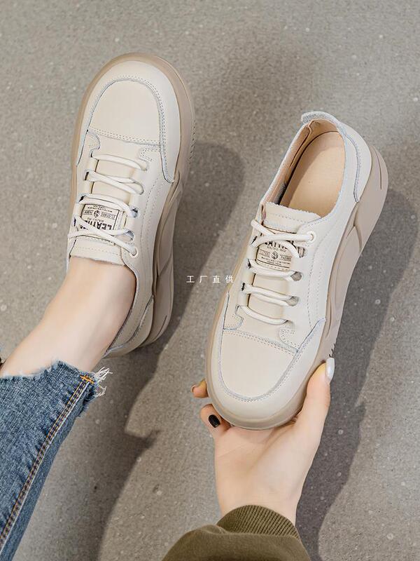 White Shoes for Women, 2026 New Autumn Flat-Soled Maternity Shoes, Shoes That Won'T Make You Tired When You Stand for a Long Time, Soft-Soled Large-Size Women's Shoes