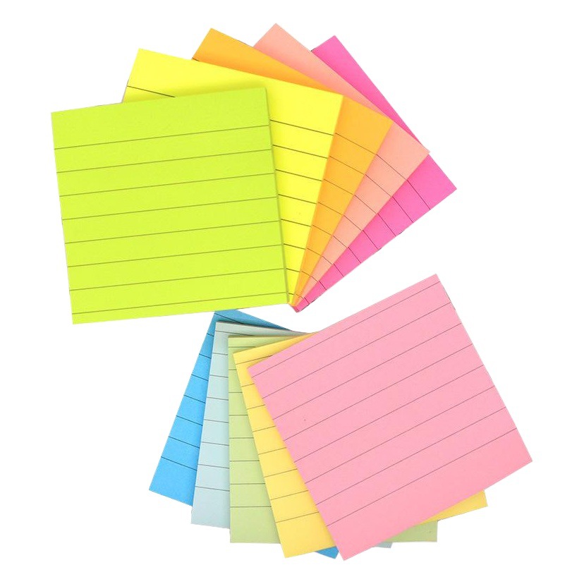 Morandi fluorescente color cuadrado índice post-it nota de línea horizontal nota post-it 3*3 pulgadas estilo caliente de Amazon