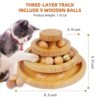 Automatic toy, small bell from natural wood, getting rid of boredom, cat