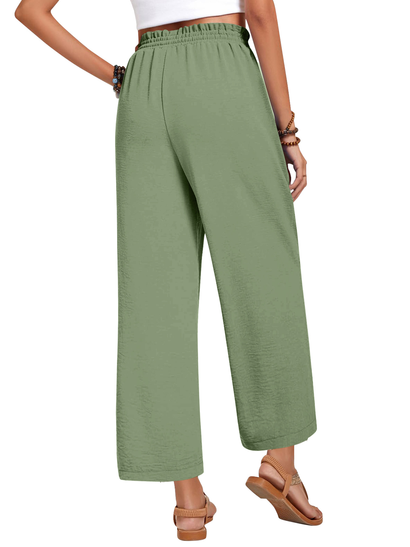 Nine-point pants-green