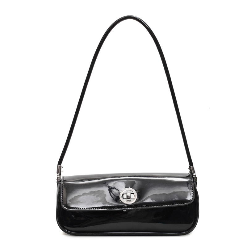 Bolso de axila de textura de alta calidad 2025 primavera nuevo bolso femenino charol brillante bolso de hombro fresco simple