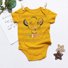 Baby Cartoon Cute Potty Pants Clothes Summer Baby Short Sleeve Onesie Newborn Triangle Hairy Crawling Suit Foreign Trade 
