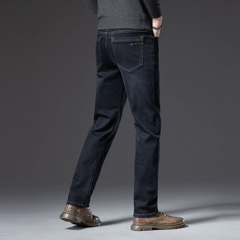 Demi-season jeans, soft trousers, high waist, loose straight fit