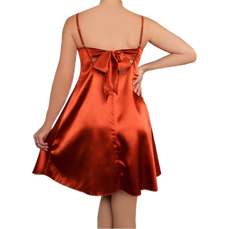 Transfronterizo nuevo estilo europeo y americano ins popular naranja nicho diseño anillo de acero satinado chica caliente sexy camisón Correa