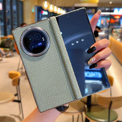 vivo X Fold5 携帯電話ケースに適したハイエンドの高級グリーン菱形パターン xfold5 電気メッキバッグ中央軸男性と女性