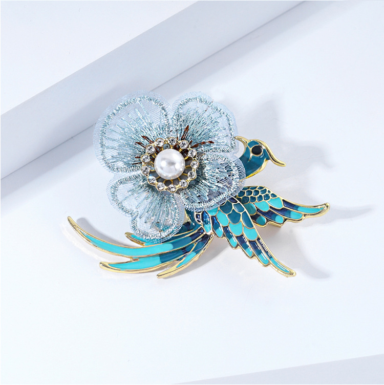 Chinese Style Creative Handmade Enamel Vintage High-end Phoenix Bird Brooch Women's Light Luxury Elegant Hanfu Cheongsam Accessories