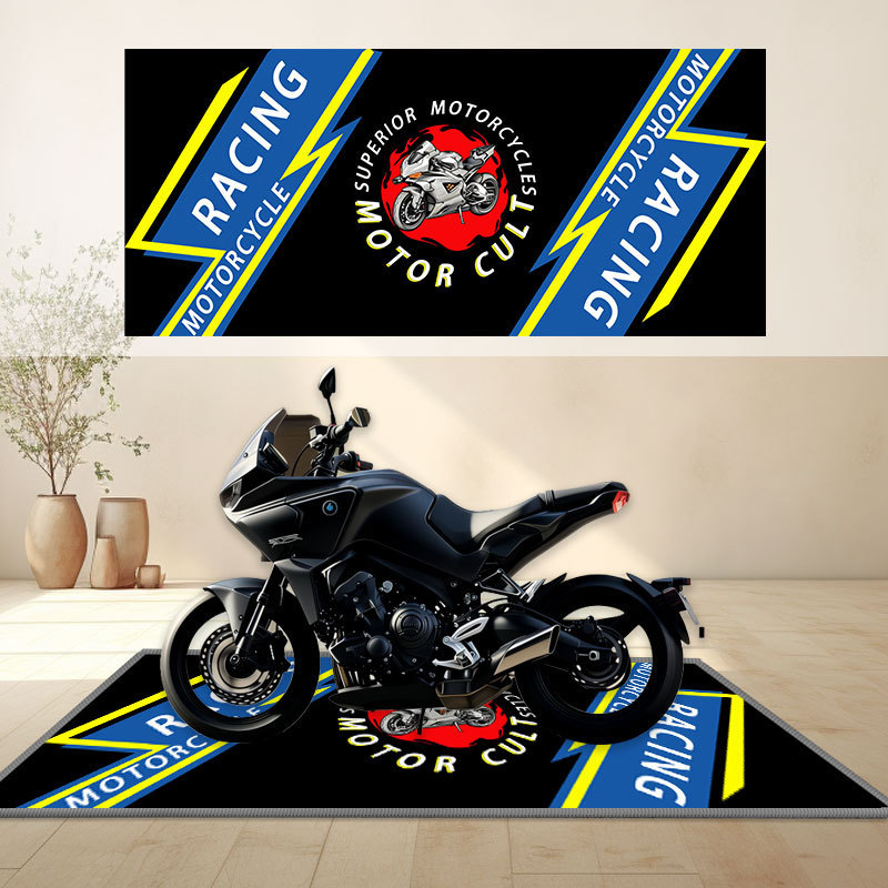 New motorcycle show floor mat, dirt-resistant, wear-resistant, easy to maintain, crystal velvet parking protection mat, cross-border hot-selling product