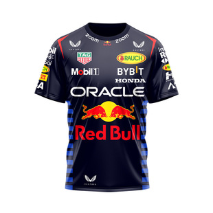 New Summer Cross-Border New Short-Sleeved F1 Racing Suit Red Bull Team Same Style Round Neck T-Shirt Breathable, Quick-Drying and Skin-Friendly