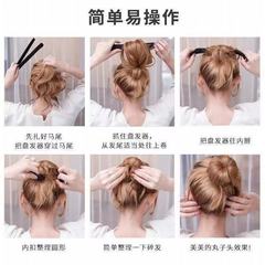 Korean-style hair curler lazy fluffy bun flower bud head pop-pop ring fixed hairstyle magic hair clip