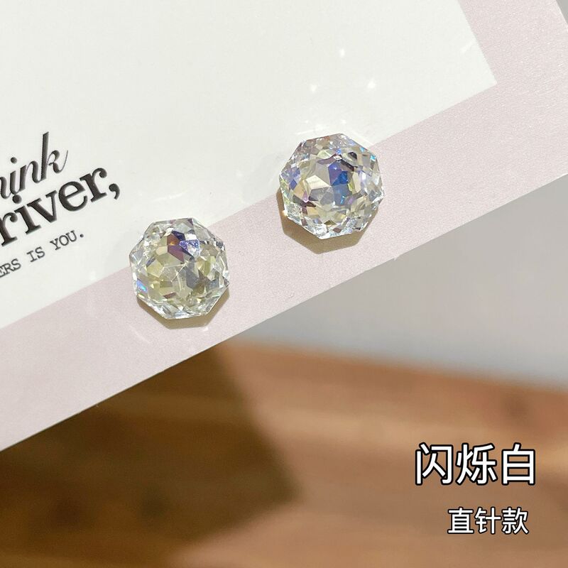 女性用八面ローズイヤーネイル、ミレニアムマルチカット、コンパクトでパーソナライズされたジルコン、絶妙な耳ピアス、Huaziイヤリング|undefined